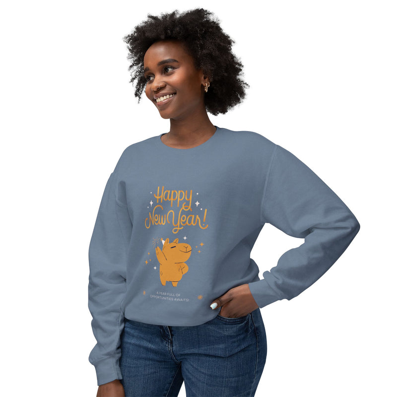 Happy New Year-Unisex Lightweight Crewneck Sweatshirt