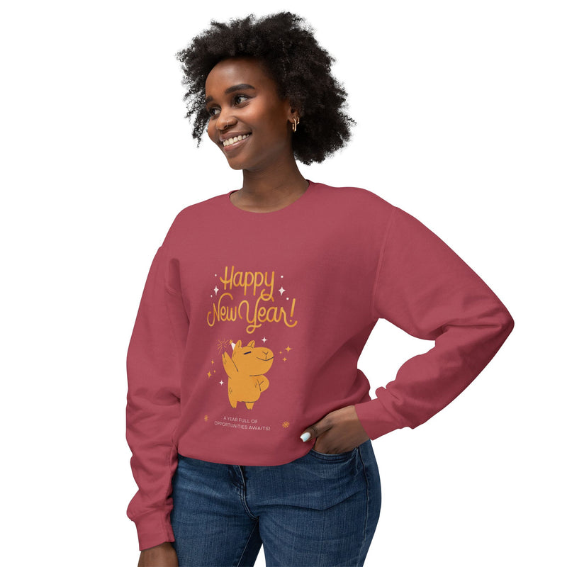 Happy New Year-Unisex Lightweight Crewneck Sweatshirt