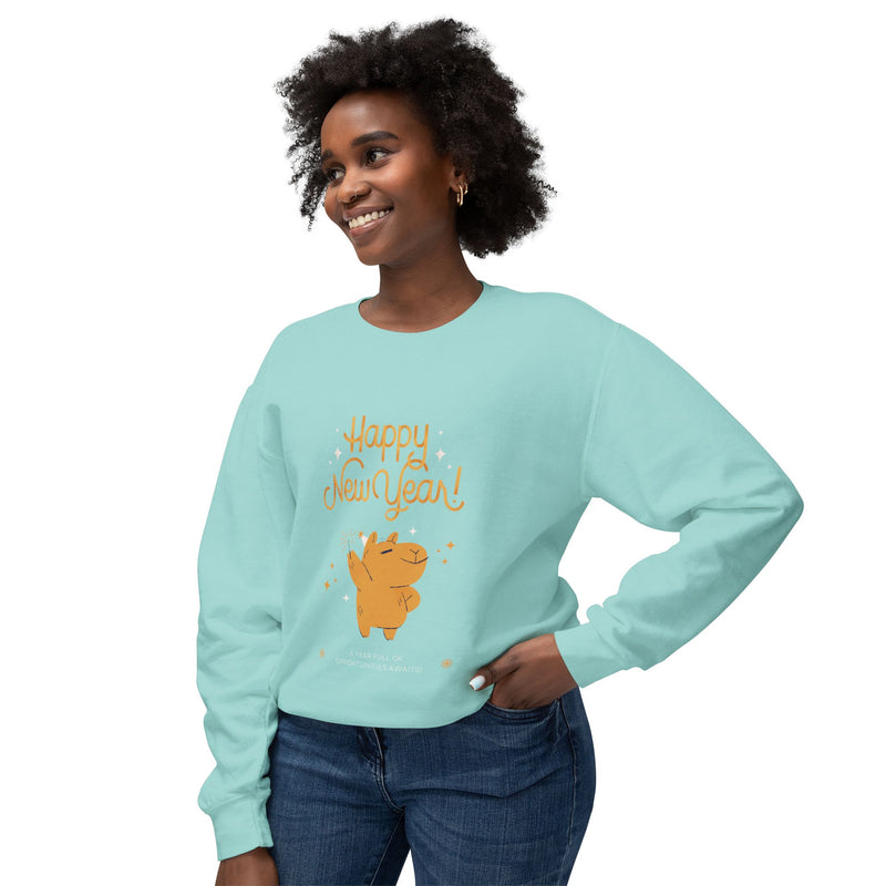 Happy New Year-Unisex Lightweight Crewneck Sweatshirt