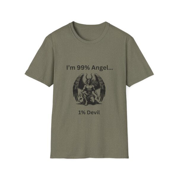 99% Angel 1% Devil Unisex T-Shirt, Humor Tee, Gift for Friends, Casual Wear, - Image 13