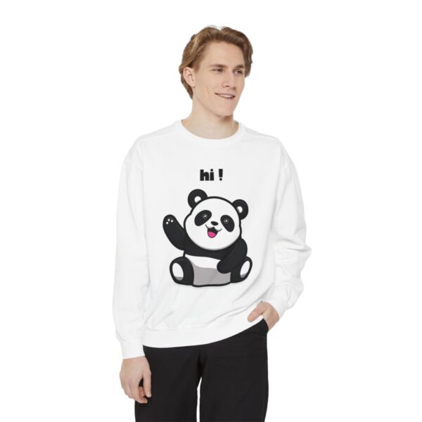 Cute Panda Sweatshirt, Unisex Garment-Dyed Pullover, Cozy Funny Sweatshirt, Gift - Image 3