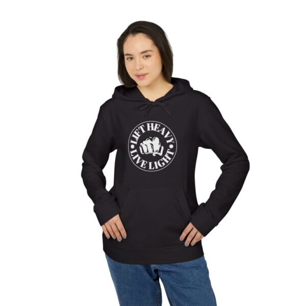 Lift heavy live light_adidas Unisex Fleece Hoodie - Image 7
