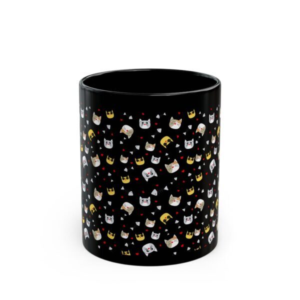Cute Cat Pattern Black Mug - Purrfect Gift for Cat Lovers, Pet Owners, Home