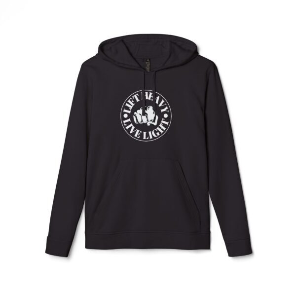 Lift heavy live light_adidas Unisex Fleece Hoodie - Image 5