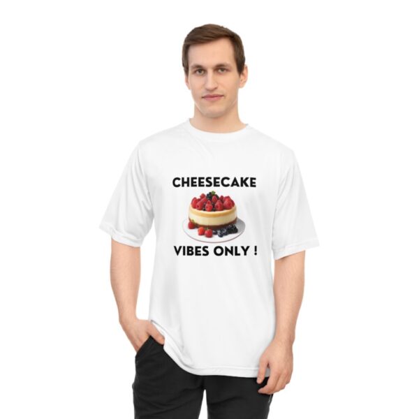 Cheesecake Vibes Only Unisex Performance T-shirt, Funny Tee, Dessert Lover Gift, - Image 4