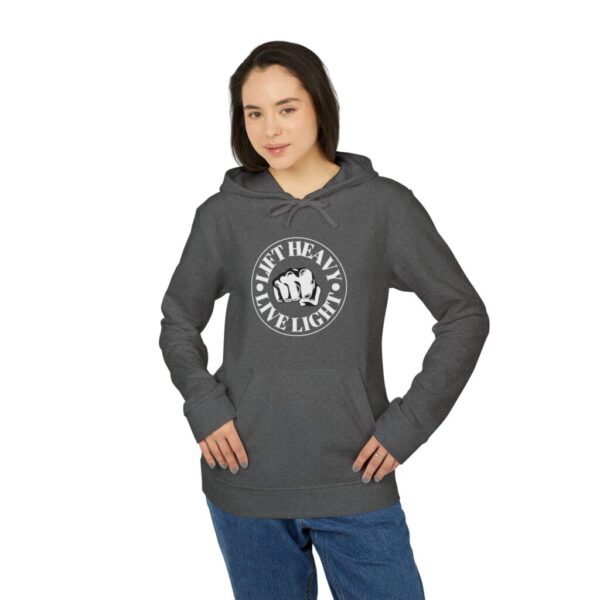 Lift heavy live light_adidas Unisex Fleece Hoodie - Image 3