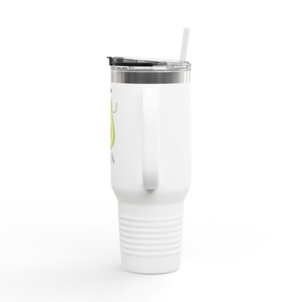 Avocado Lover's Insulated Travel Mug, 40oz, Funny Vegan Gift, Eco-Friendly Cup, - Image 3