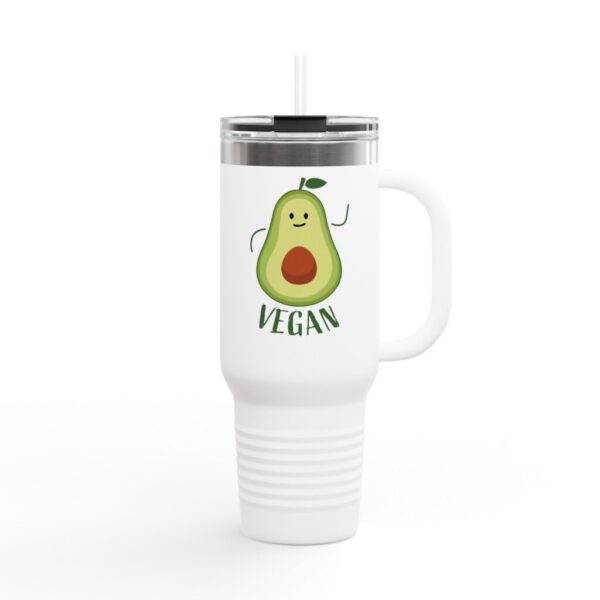 Avocado Lover's Insulated Travel Mug, 40oz, Funny Vegan Gift, Eco-Friendly Cup, - Image 2